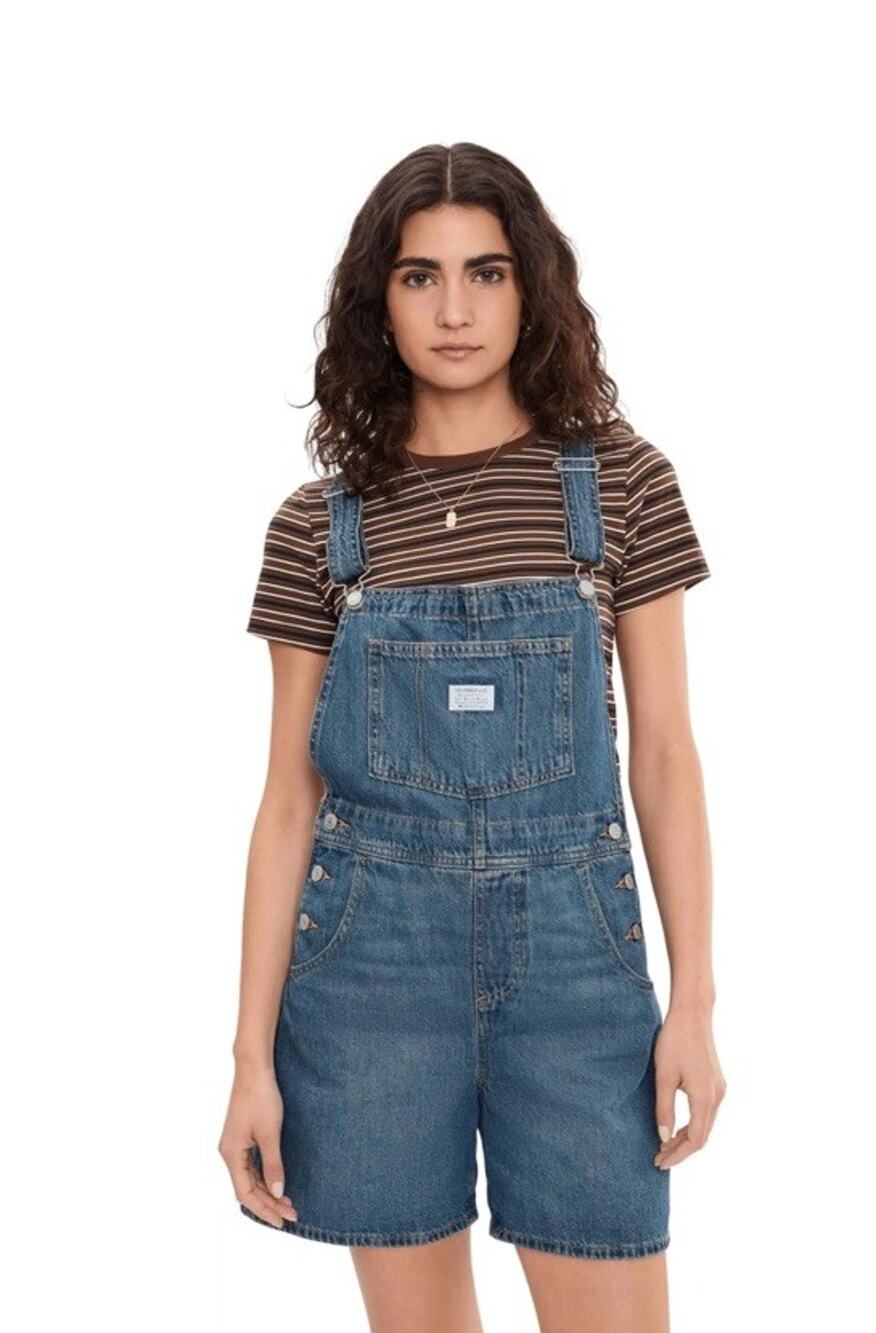 Levi's Premium Vintage Shortalls Black $128 Womens Overall Medium